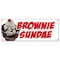 Signmission BROWNIE SUNDAE BANNER SIGN ice cream dessert whipped cream cherry B-Brownie Sundae - alternate 1